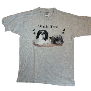 Shih Tzu Fruit Of The Loom Best Gray Heathered Medium T-Shirt Pet Dog Puppy